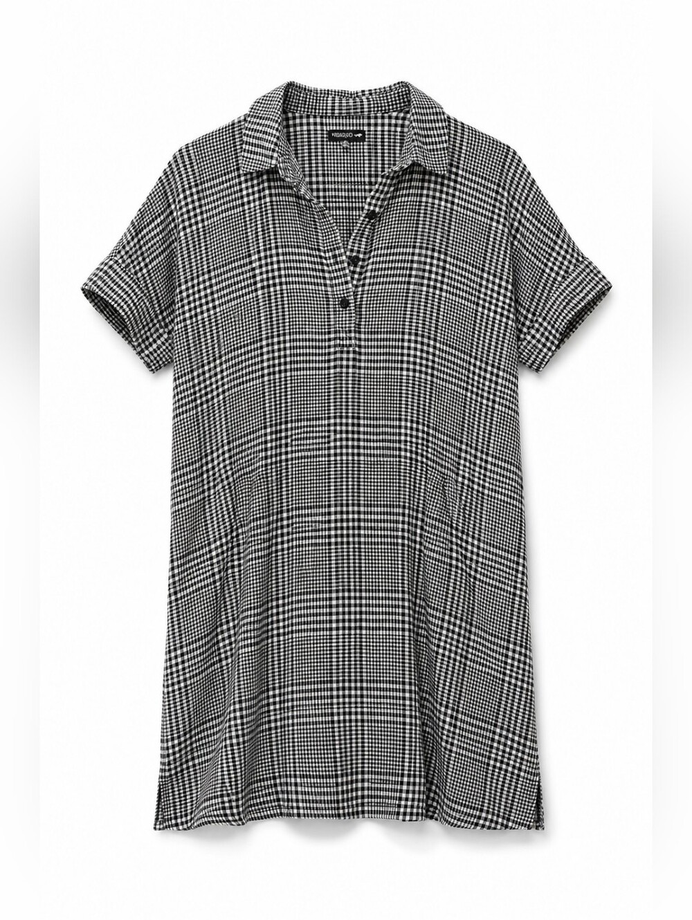 Toad&Co Black and White Plaid Mini Dress